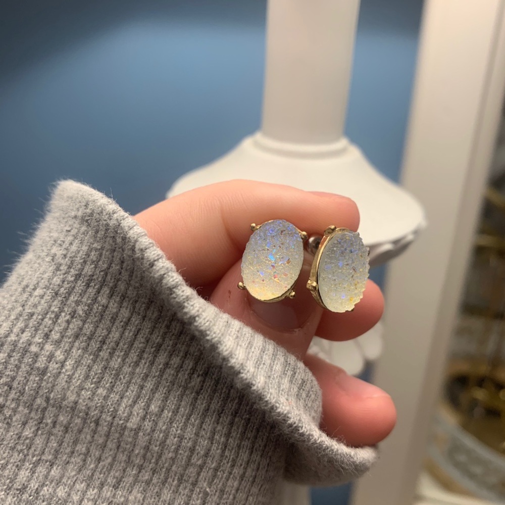 iridescent stone like earrings